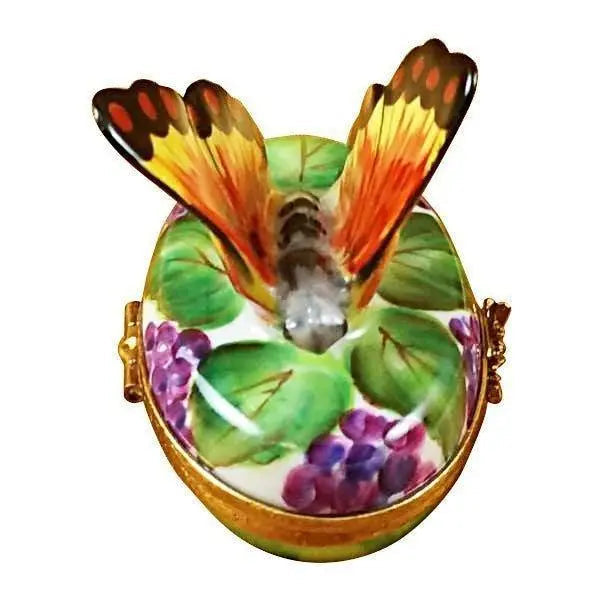 Butterfly on Grapes Limoges Box, view 4