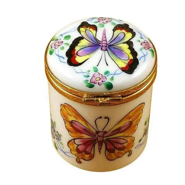 Butterfly Stamp Holder Porcelain Limoges Box, view 3