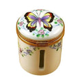 Butterfly Stamp Holder Porcelain Limoges Box, a hand-painted Limoges porcelain gift