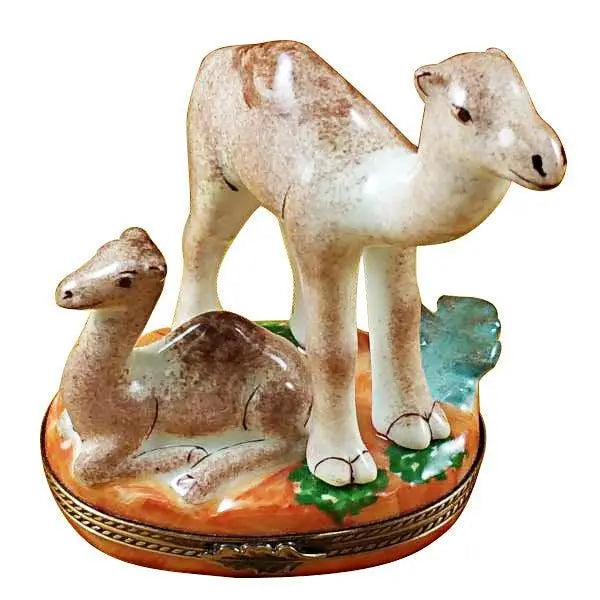 Camel with Baby Limoges Box Unique Gift, a hand-painted Limoges porcelain gift