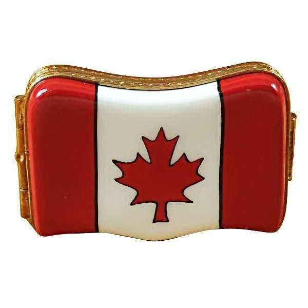 Canadian Flag Limoges Box for Canada Lovers, a hand-painted Limoges porcelain gift