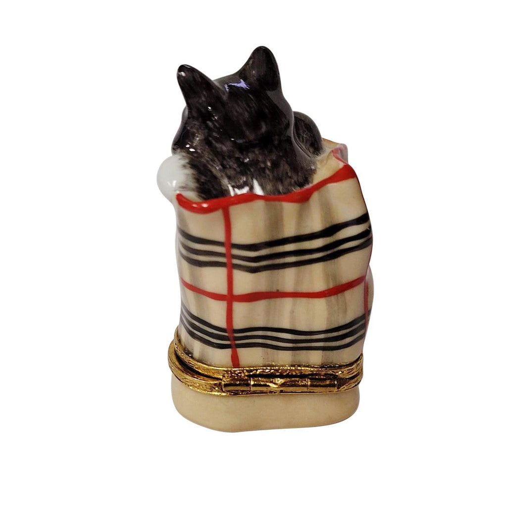 Cat in Berberry Bag with Ball of Yarn Limoges Box, view 4