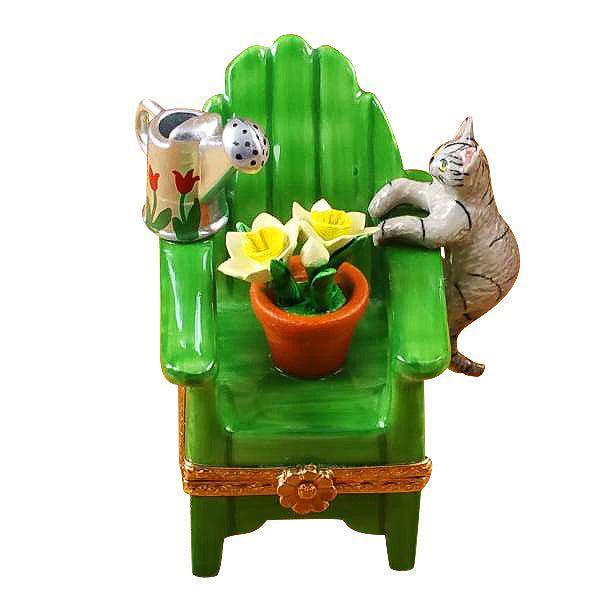 Cats on Adirondack Chair Plant Limoges Box, view 3