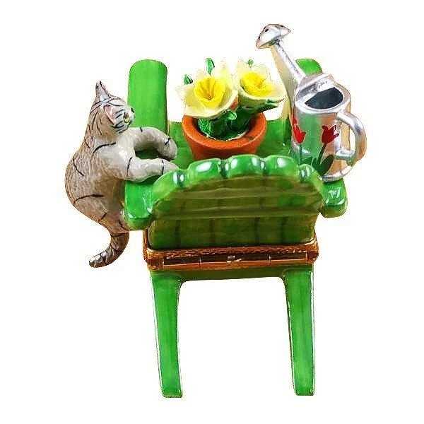 Cats on Adirondack Chair Plant Limoges Box, view 4