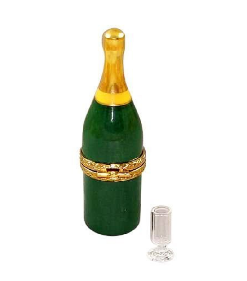 Champagne Bottle Flute Limoges Box for Celebrations, view 3