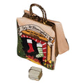 Christmas Porcelain Art Object Limoges Shopping Bag for Holiday Cheer, a hand-painted Limoges porcelain gift