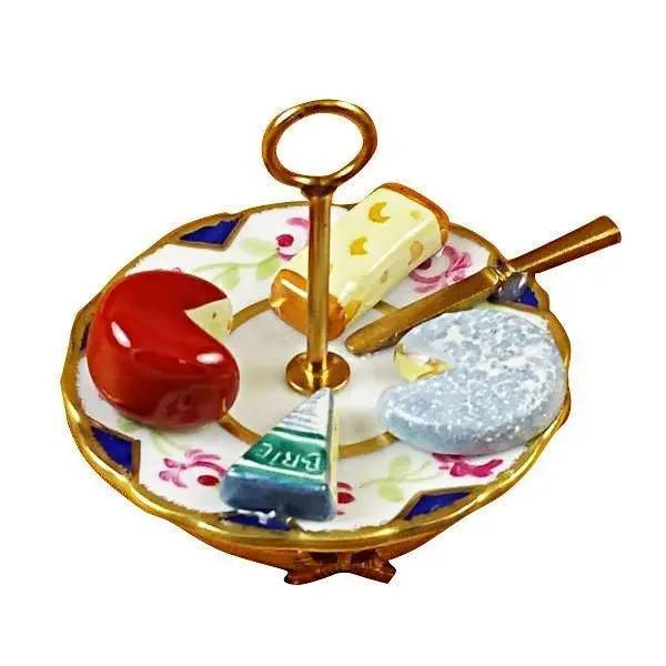 Cheese Plate Limoges Box for Collectors, a hand-painted Limoges porcelain gift
