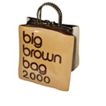 Big Brown Shopping Bag Porcelain Art Object Keepsake, a hand-painted Limoges porcelain gift
