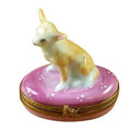 Chihuahua on Pink Base Limoges Box, a hand-painted Limoges porcelain gift