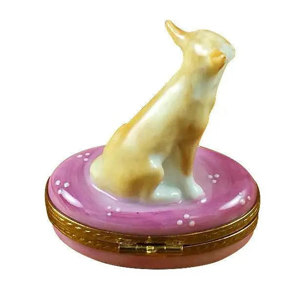 Chihuahua on Pink Base Limoges Box, view 3
