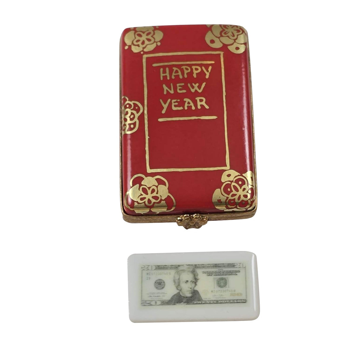 Chinese Happy New Years Removable 20 Bill, a hand-painted Limoges porcelain gift