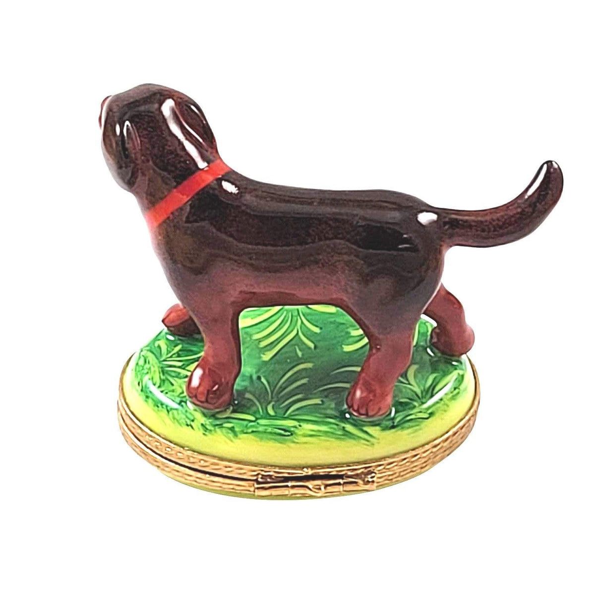 Chocolate Labrador Standing Limoges Box, view 3