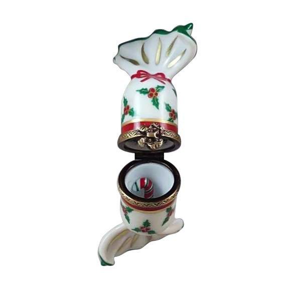 Christmas Candy W Cane Figurine Limoges Box, view 2