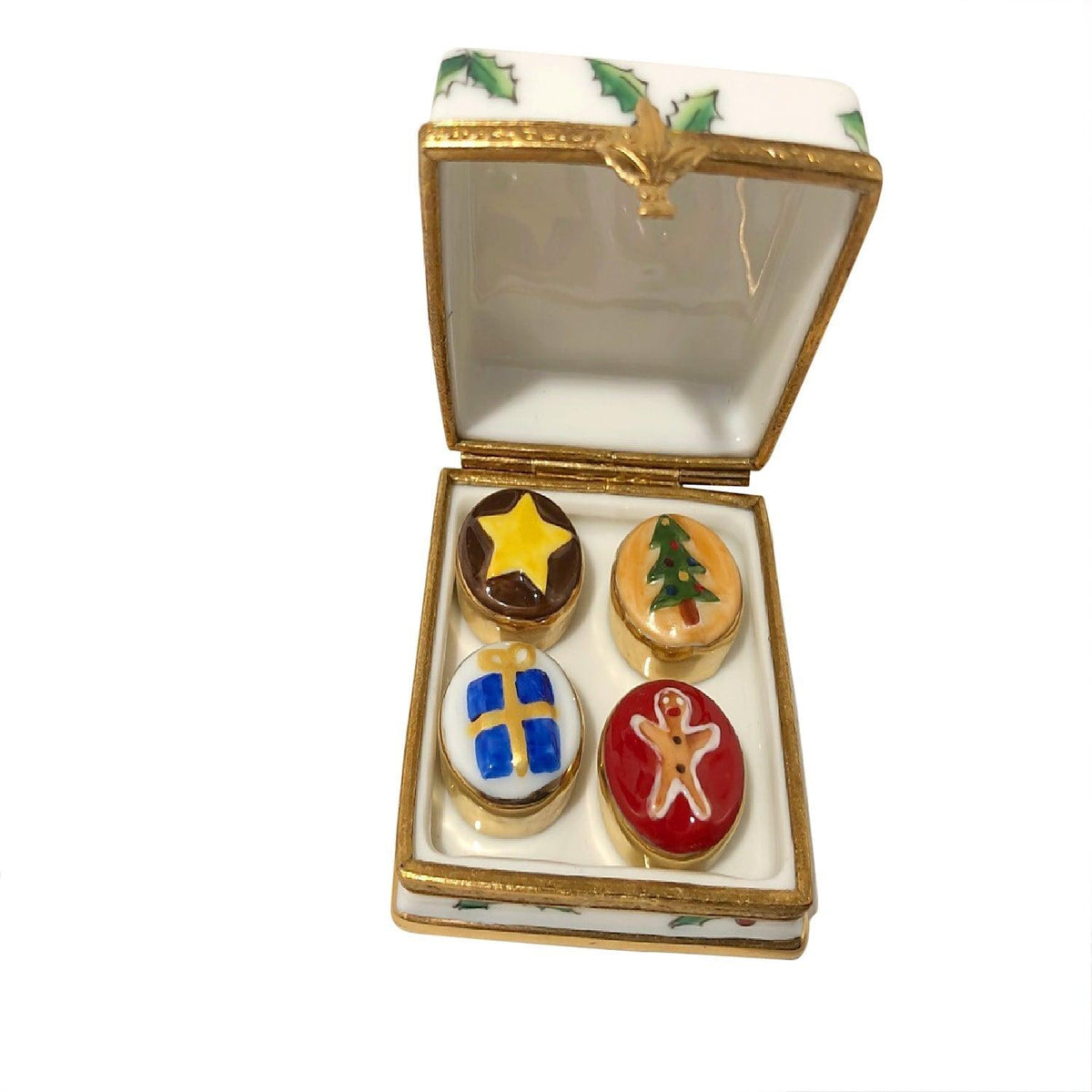 Christmas Holly Gift Limoges Box for Cookies & Cupcakes, view 2