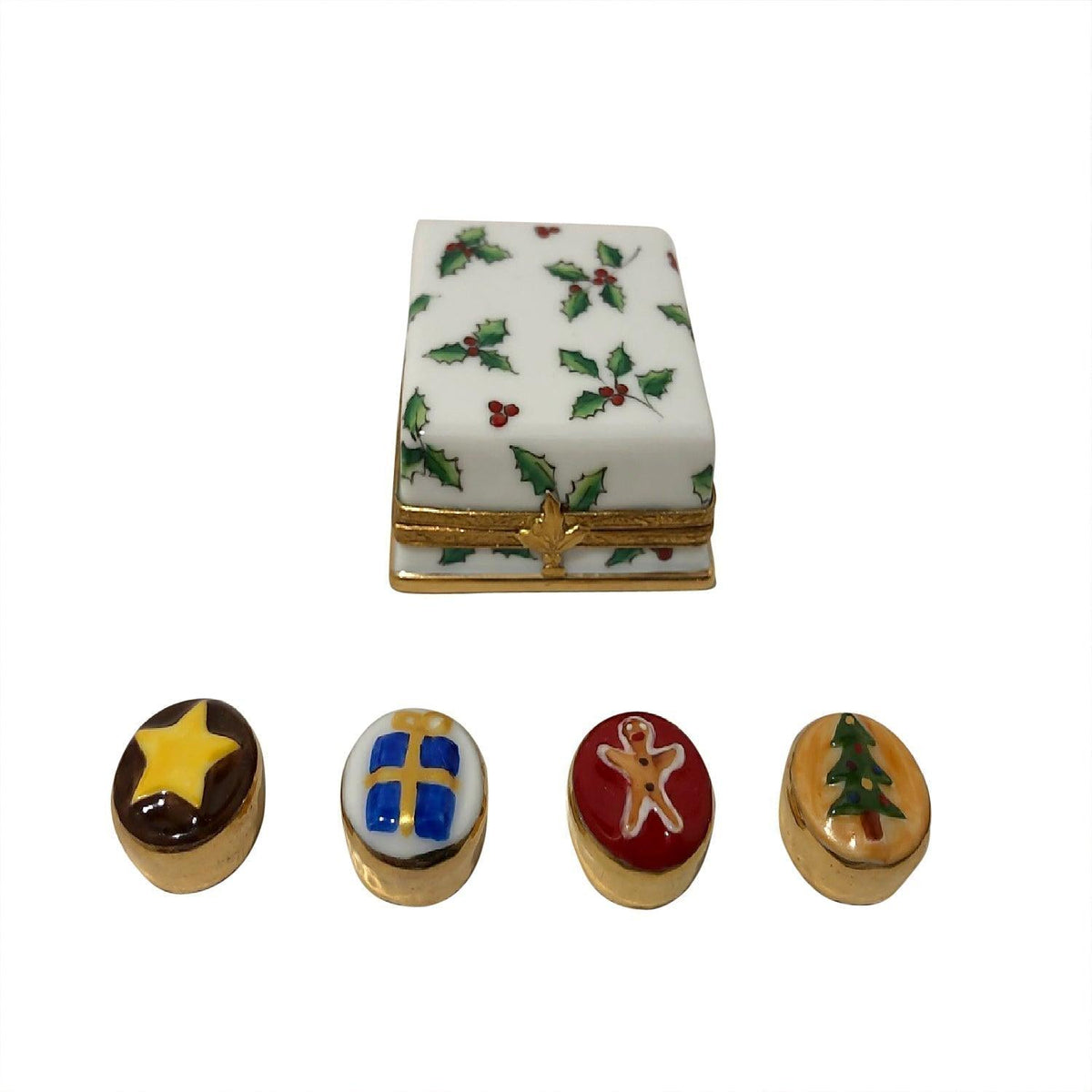 Christmas Holly Gift Limoges Box for Cookies & Cupcakes, view 3