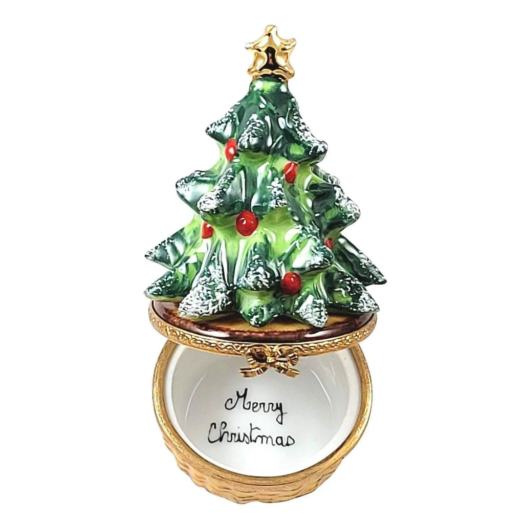 Christmas Tree on Basket Limoges Box, view 2