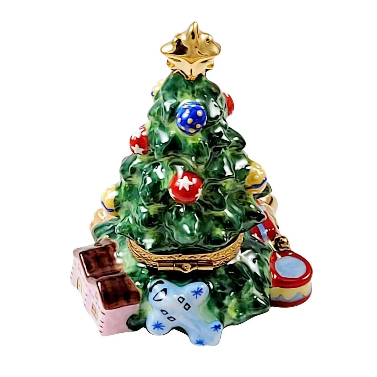 Christmas Tree with Teddy Presents Limoges Box, view 4