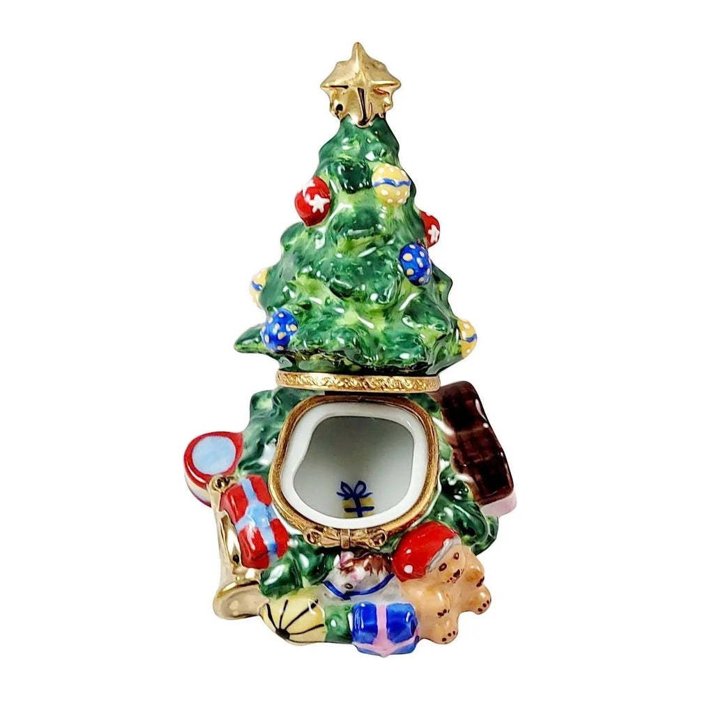 Christmas Tree with Teddy Presents Limoges Box, view 2
