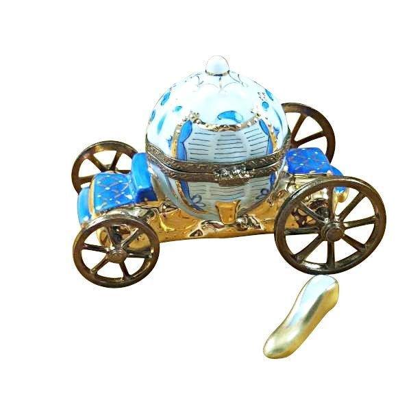 Cinderella Carriage with Shoe Limoges Box, a hand-painted Limoges porcelain gift