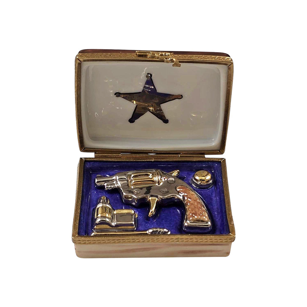 Colt Revolver in Case Limoges Box, view 2