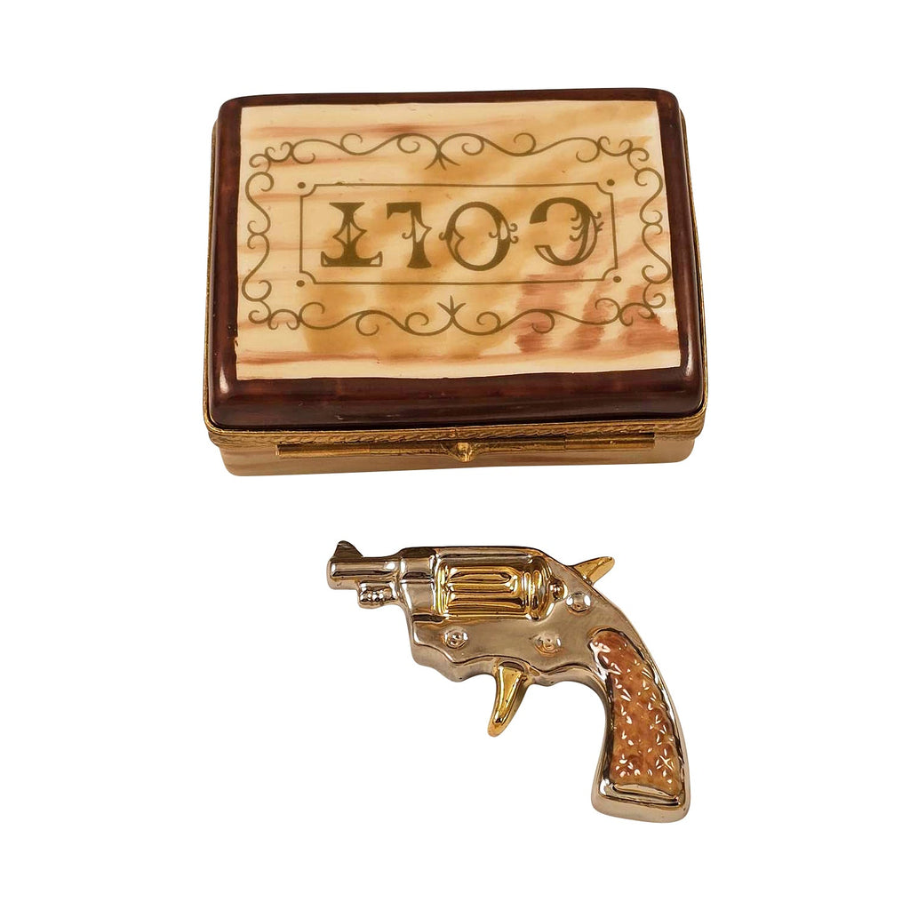 Colt Revolver in Case Limoges Box, view 3