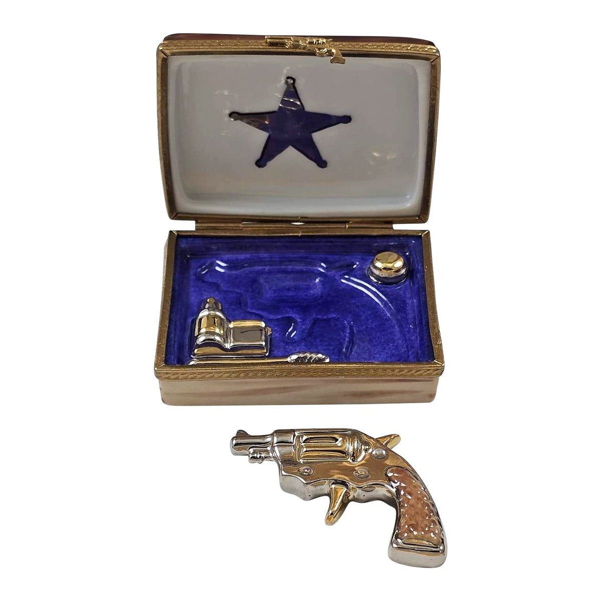 Colt Revolver in Case Limoges Box, view 4
