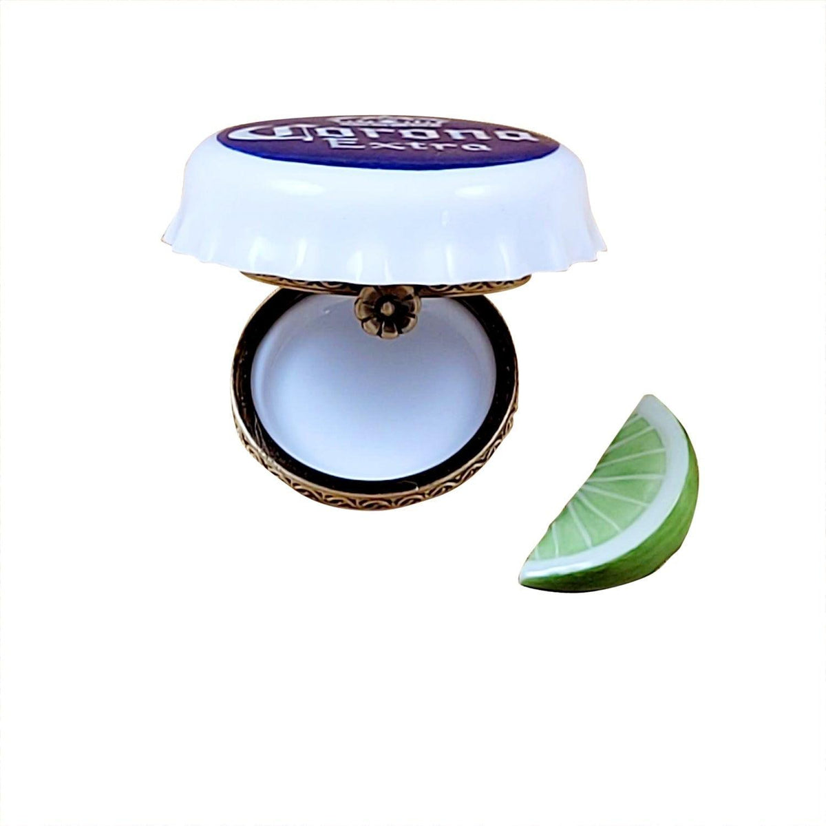 Beer Cap with Lime Slice Limoges Box Summer Gift, view 3