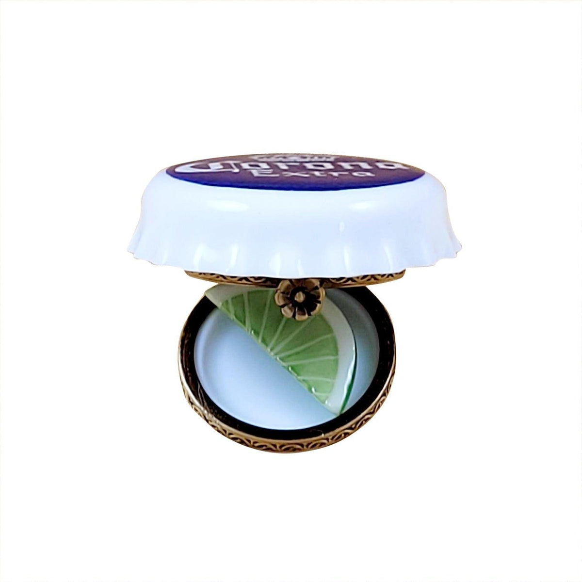 Beer Cap with Lime Slice Limoges Box Summer Gift, view 2