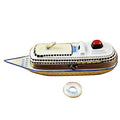 Cruise Ship with Life Buoy Limoges Box, a hand-painted Limoges porcelain gift