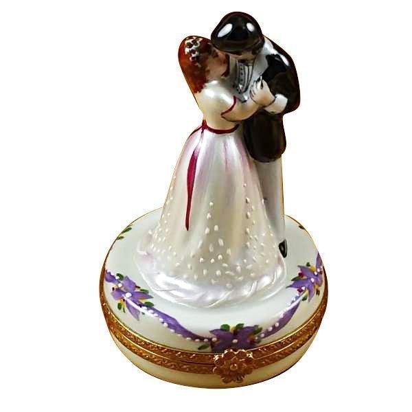 Genuine Rochard Dancing Bride Groom for Wedding Day Limoges box painted by hand in France, from Limoges Boutique