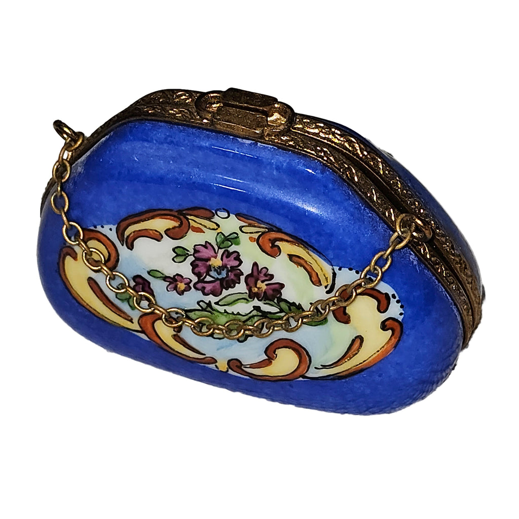 Deep Blue Purse w Flowers for Collectors, view 3