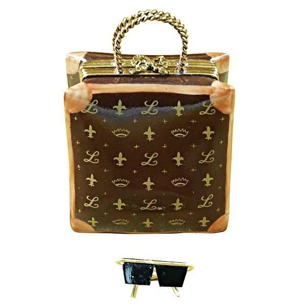 Designer Shopping Bag Limoges Box for Collectors Gift, a hand-painted Limoges porcelain gift