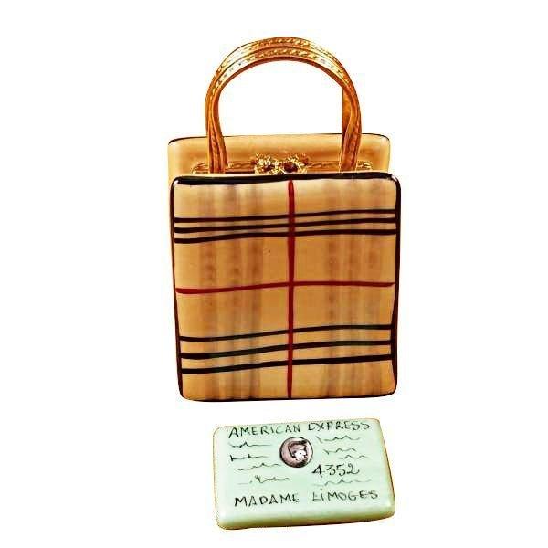 Designer Shopping Bag with Credit Card Limoges Box, view 3