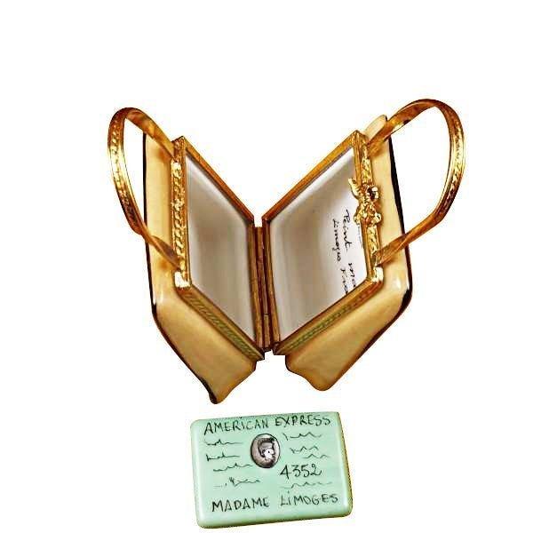 Designer Shopping Bag with Credit Card Limoges Box, view 4