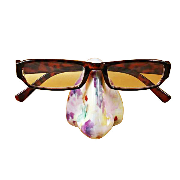 Multi-Color Limoges Porcelain Eyeglass Nose Rest, a hand-painted Limoges porcelain gift