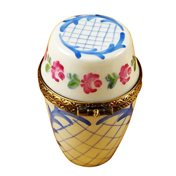 Tall Blue and White Limoges Trinket Box, view 3