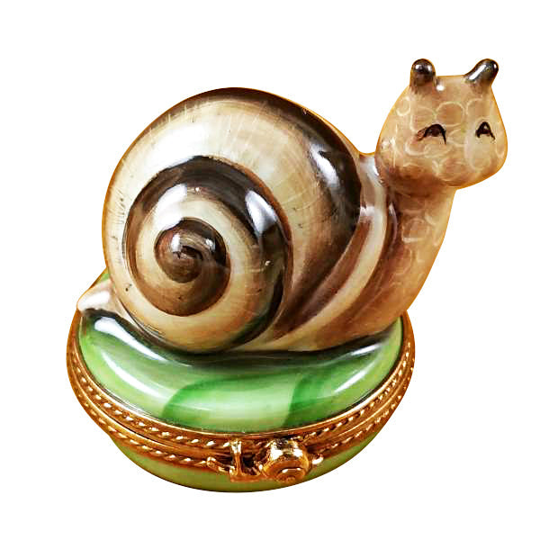 Escargot Snail Small Limoges Box for French Culture Lovers, a hand-painted Limoges porcelain gift
