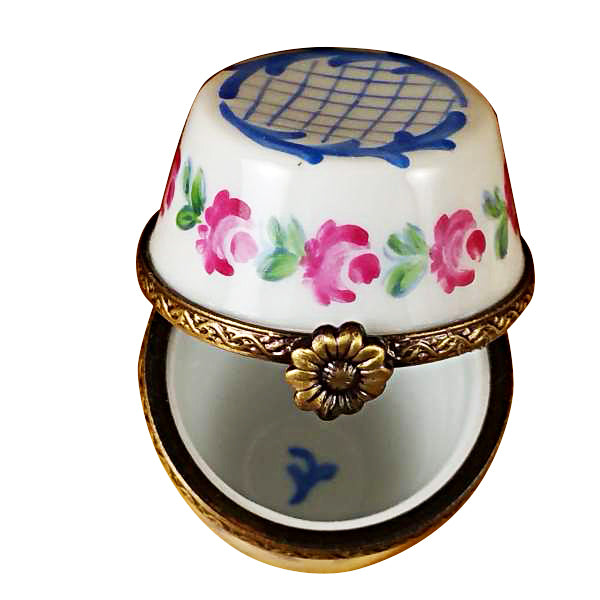 Tall Blue and White Limoges Trinket Box, view 2