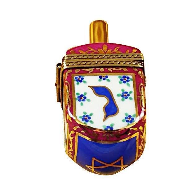 Blue Maroon Dreidel Limoges Box for Collectors Gift, view 4