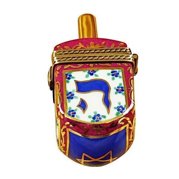 Blue Maroon Dreidel Limoges Box for Collectors Gift, view 3