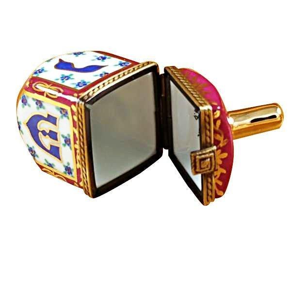 Blue Maroon Dreidel Limoges Box for Collectors Gift, view 2