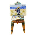 Easel with Girl Seashore Limoges Box, a hand-painted Limoges porcelain gift