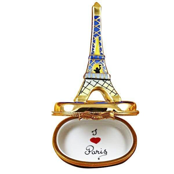 Eiffel Tower Gold on Blue Base Limoges Box Paris, view 2