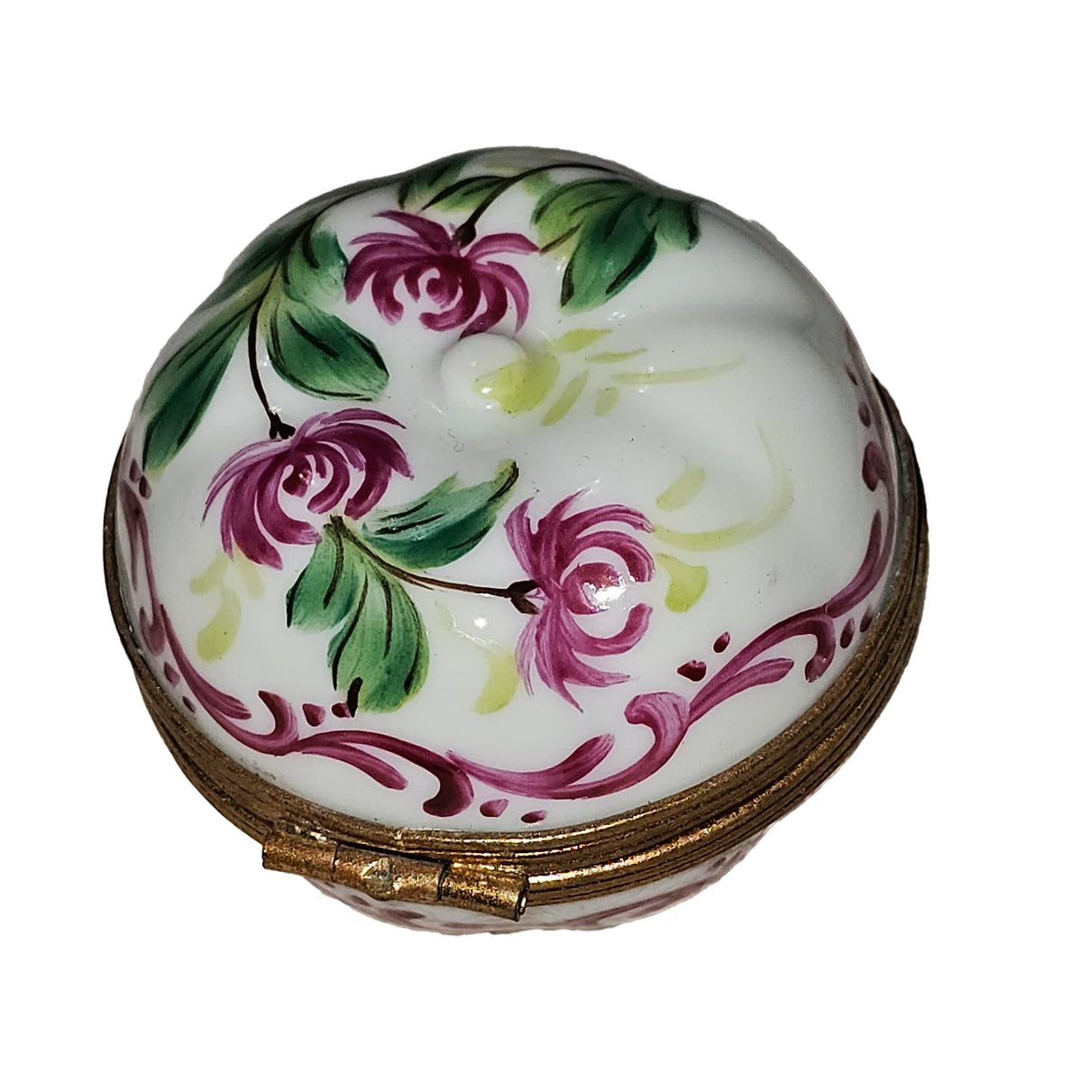 Decorate White Pumpkin Limoges box painted by hand in Limoges, France, a gift to treasure