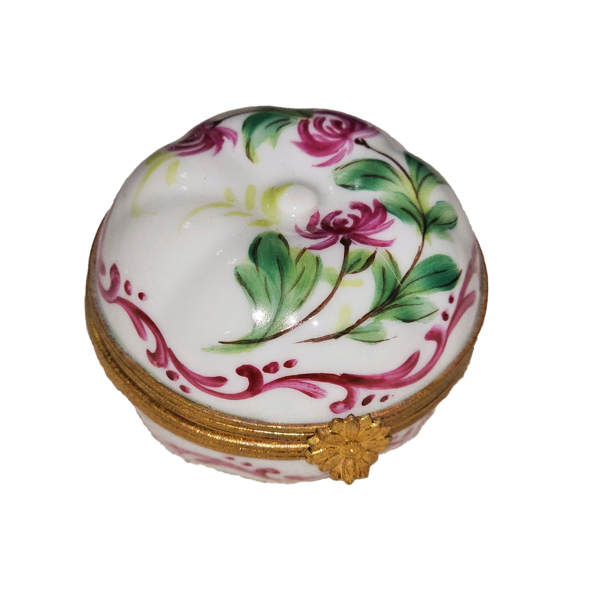 Limoges Boutique presents the Decorate White Pumpkin, a genuine Limoges box painted by hand in France