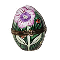 Painted Egg w/ Embossed Pink Flower Limoges Box Collectible, a hand-painted Limoges porcelain gift