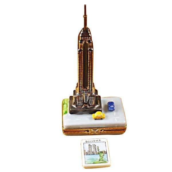 Empire State Building with Cars Limoges Box for Collectors, a hand-painted Limoges porcelain gift