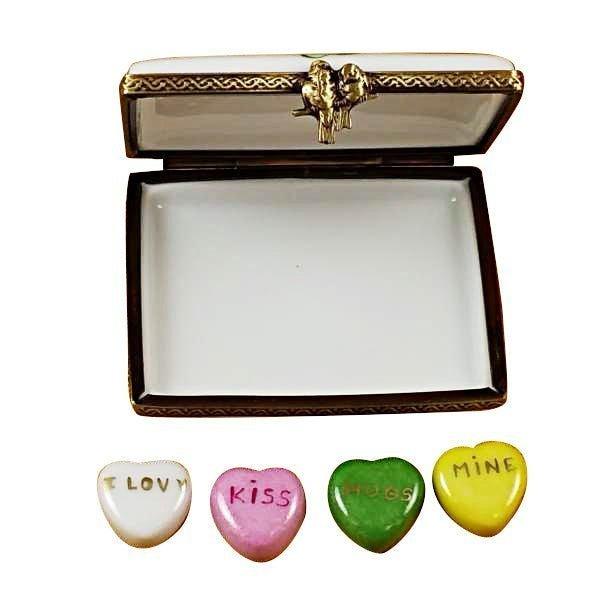 Envelope with Conversation Hearts Limoges Porcelain Art Object, view 3
