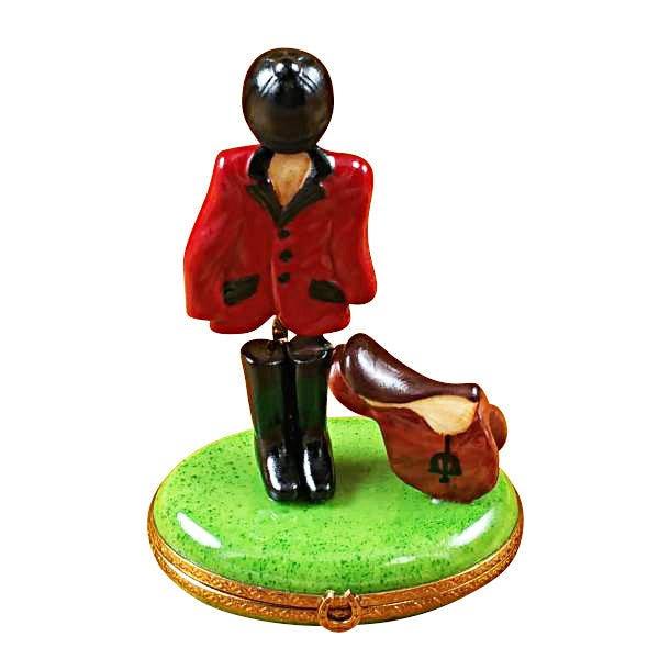 Equestrian Outfit with Saddle Limoges Box, a hand-painted Limoges porcelain gift