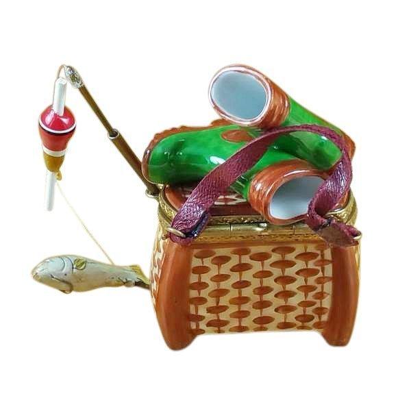 Fisherman Boots Creel Limoges Box for Nature Lovers, view 4